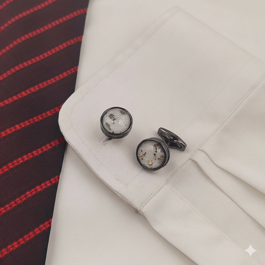 Gunmetal with Stone Cufflinks