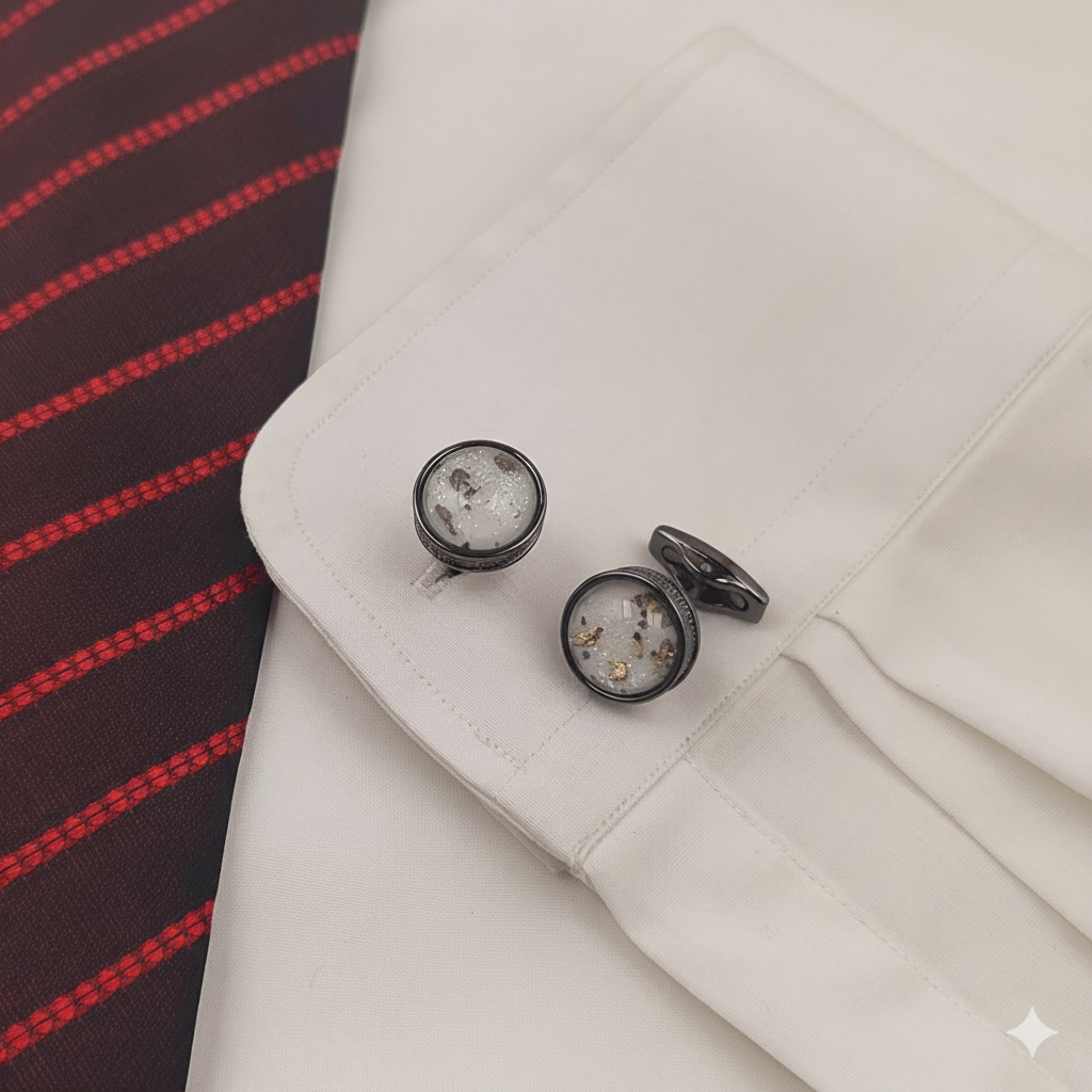 Gunmetal with Stone Cufflinks