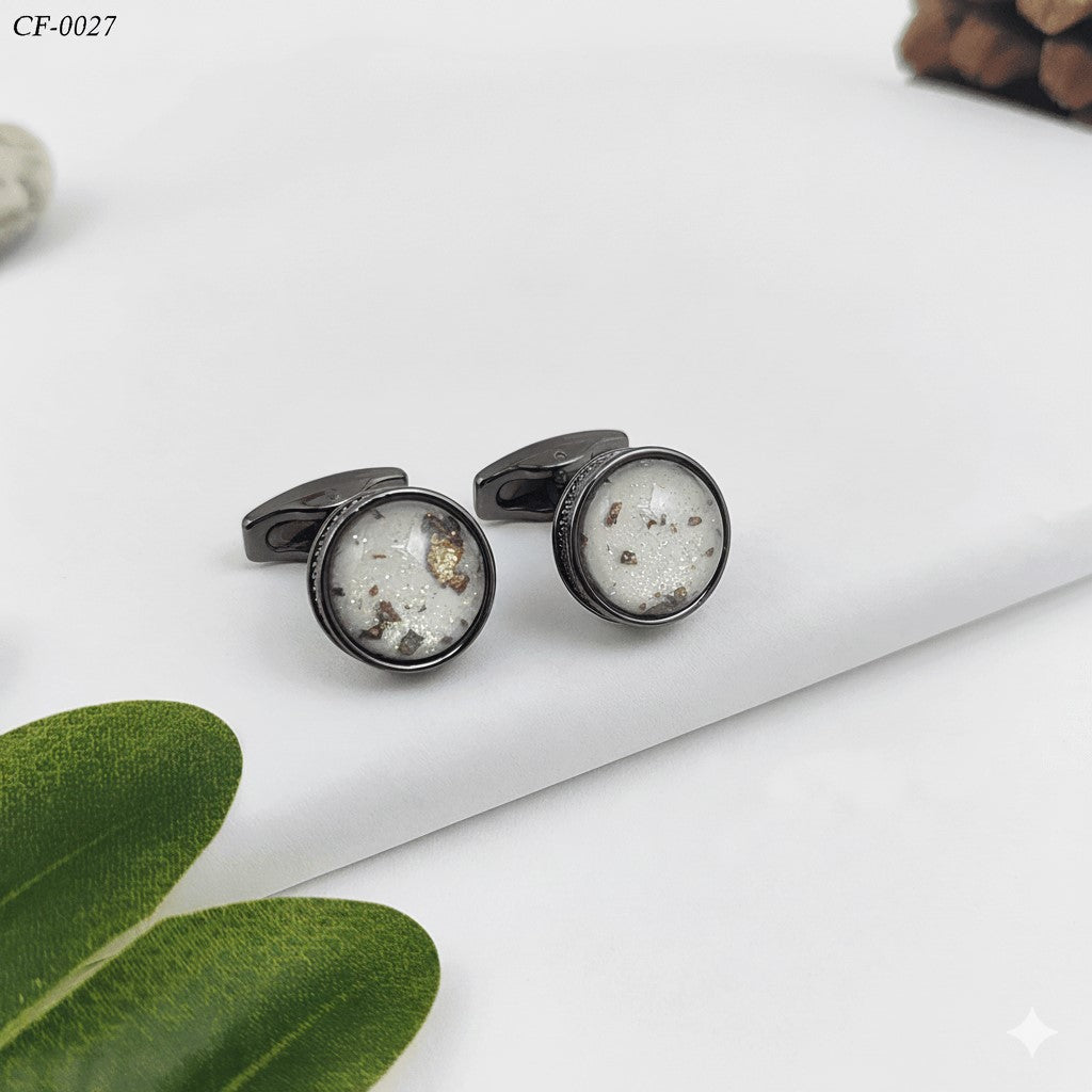Gunmetal with Stone Cufflinks