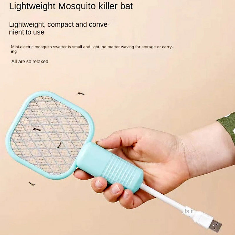Mini 2-in-1 USB Electric Mosquito Racket & UV Bug Zapper Lamp – Portable Rechargeable Insect Killer