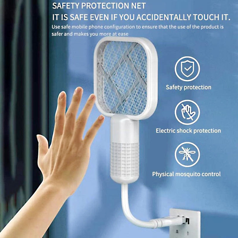 Mini 2-in-1 USB Electric Mosquito Racket & UV Bug Zapper Lamp – Portable Rechargeable Insect Killer