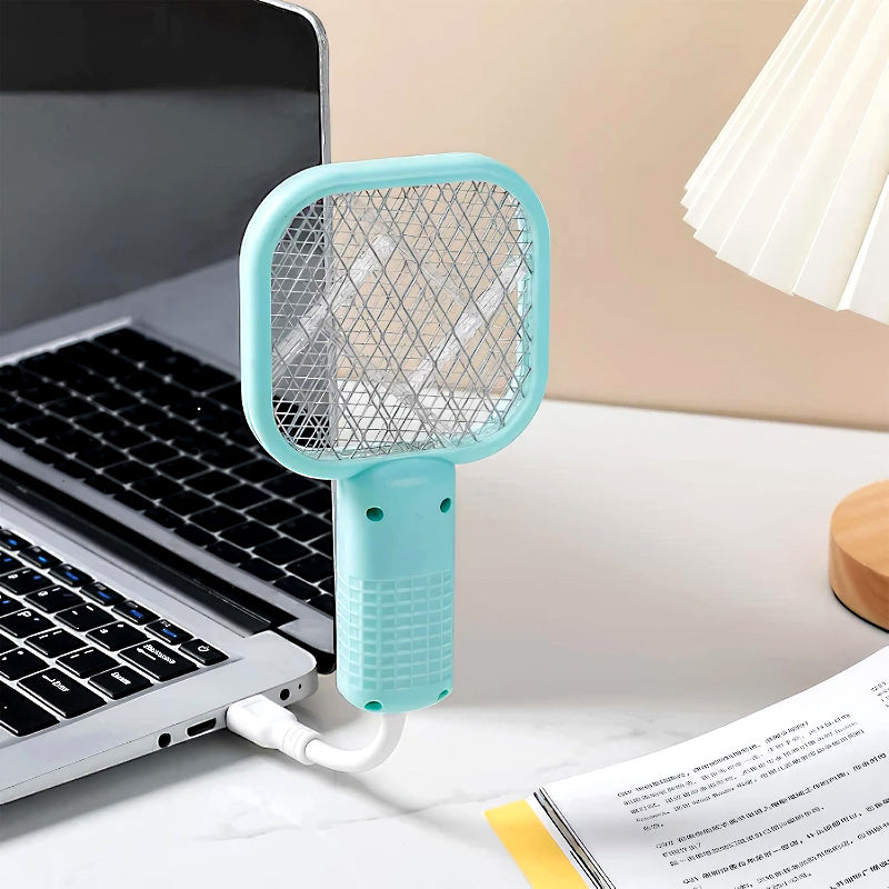Mini 2-in-1 USB Electric Mosquito Racket & UV Bug Zapper Lamp – Portable Rechargeable Insect Killer