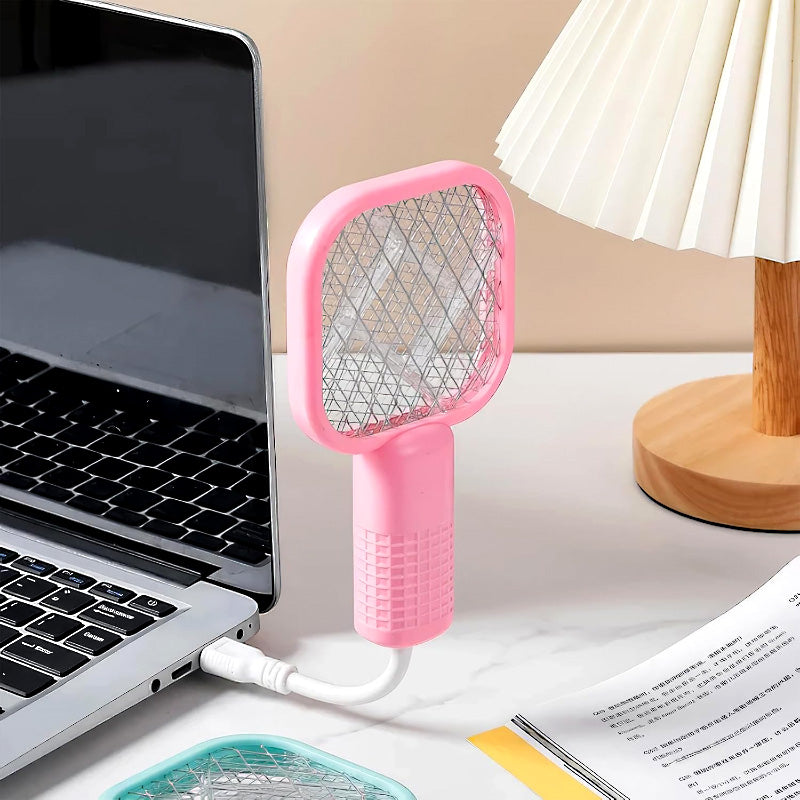 Mini 2-in-1 USB Electric Mosquito Racket & UV Bug Zapper Lamp – Portable Rechargeable Insect Killer