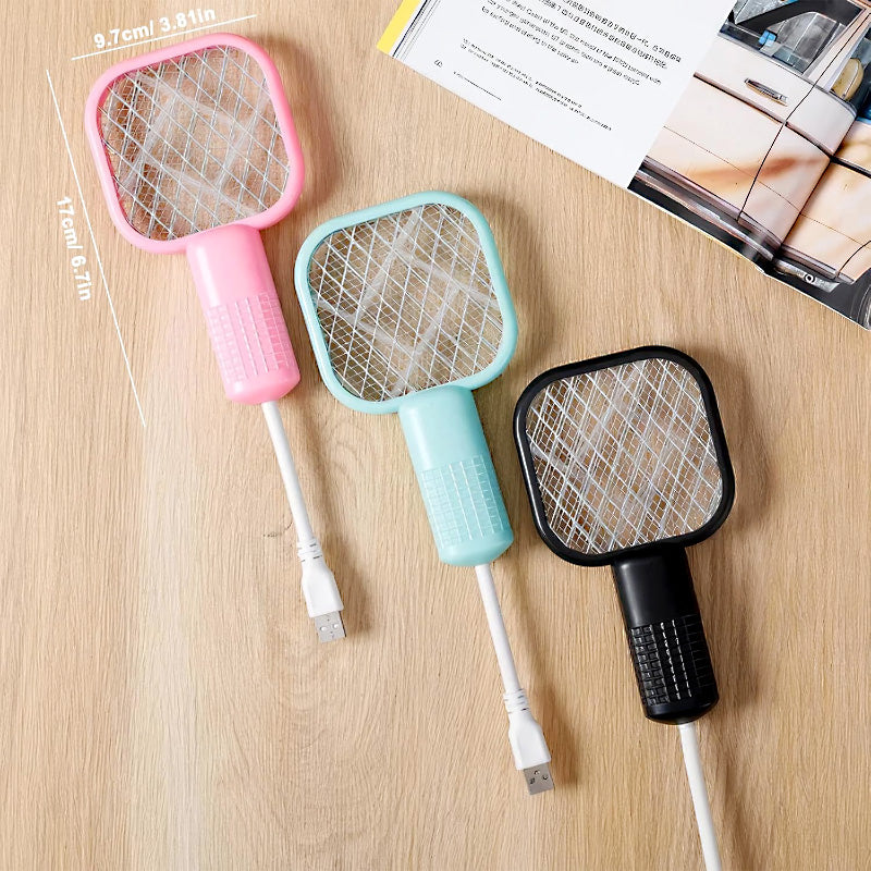 Mini 2-in-1 USB Electric Mosquito Racket & UV Bug Zapper Lamp – Portable Rechargeable Insect Killer