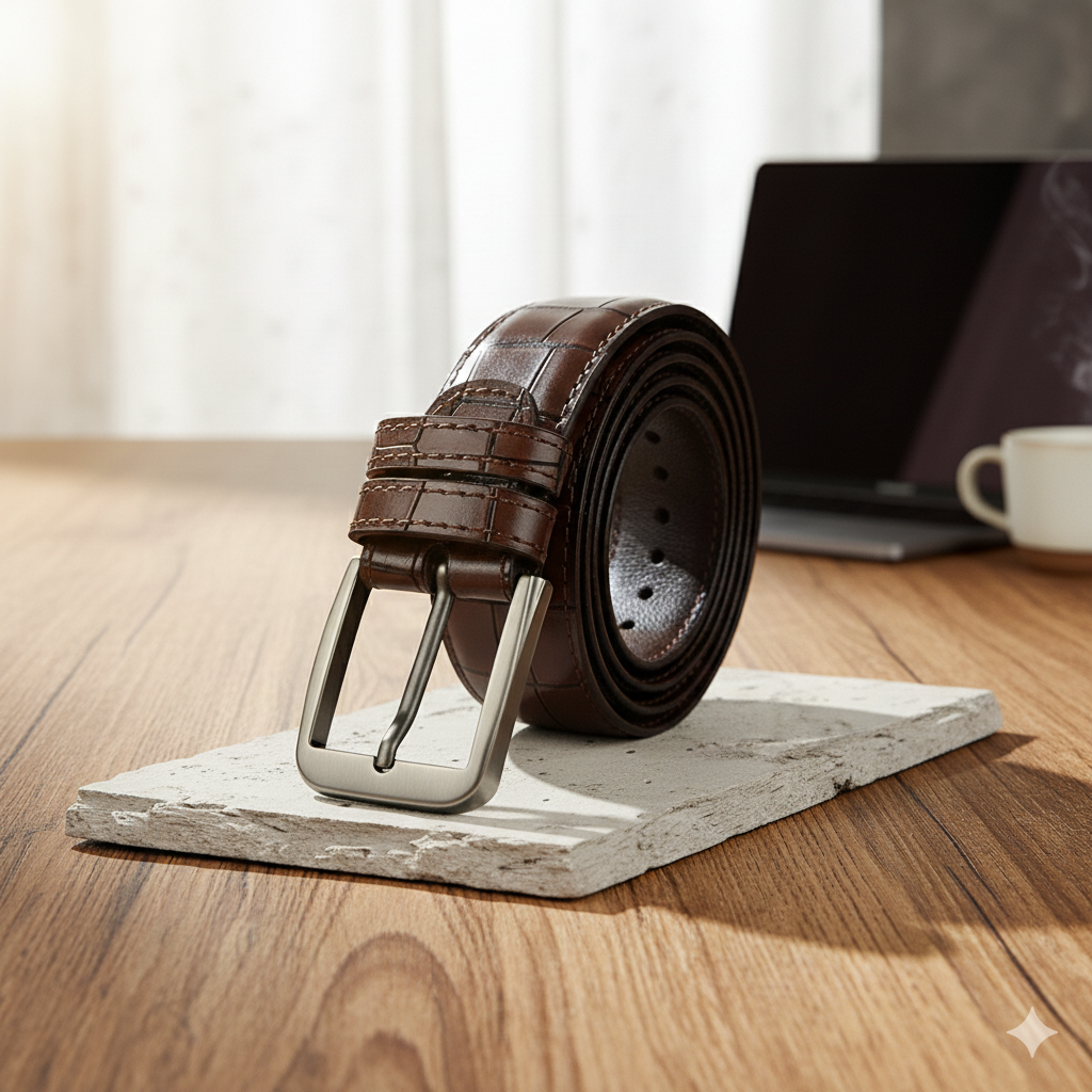 Premium Brown Leather Belt for Men BL-008 Brown