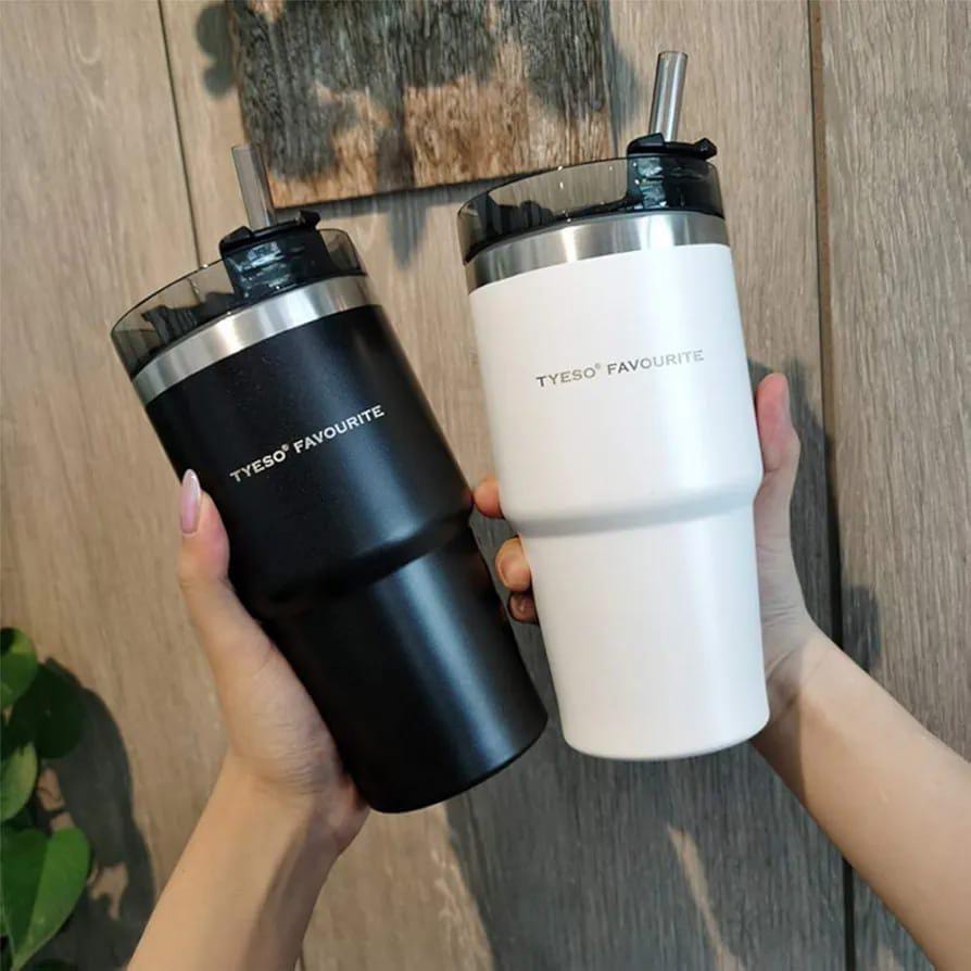 Coffee mug Double wall hot&cold large capacity insulated vacuum Tumbler With strow portable mug.