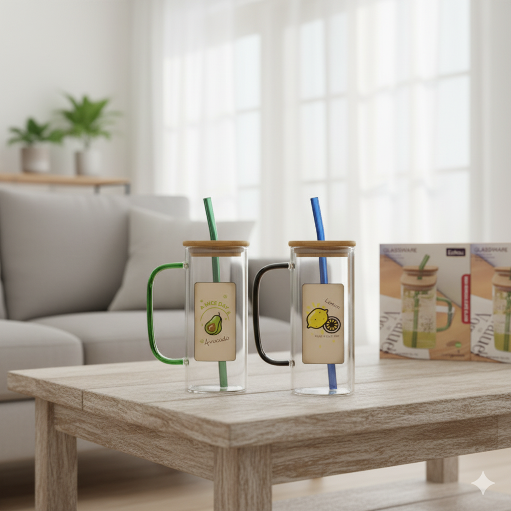 Square Sipper Glass Mug