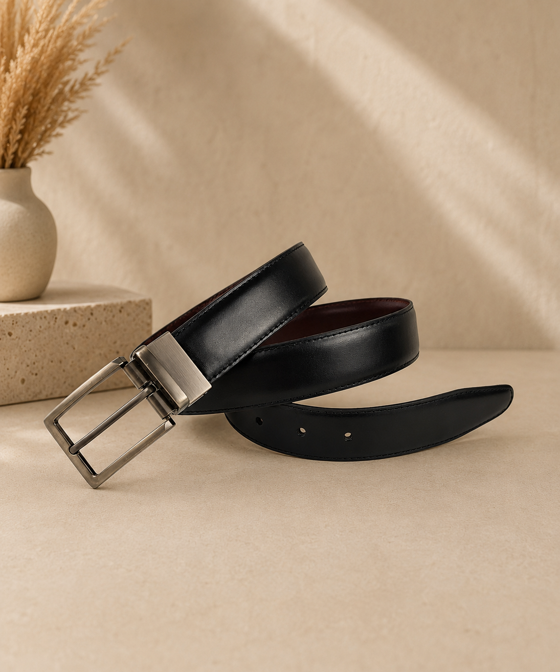 Premium Leather Belts ,BL-0013 Black