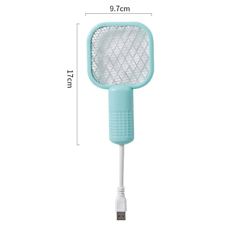 Mini 2-in-1 USB Electric Mosquito Racket & UV Bug Zapper Lamp – Portable Rechargeable Insect Killer