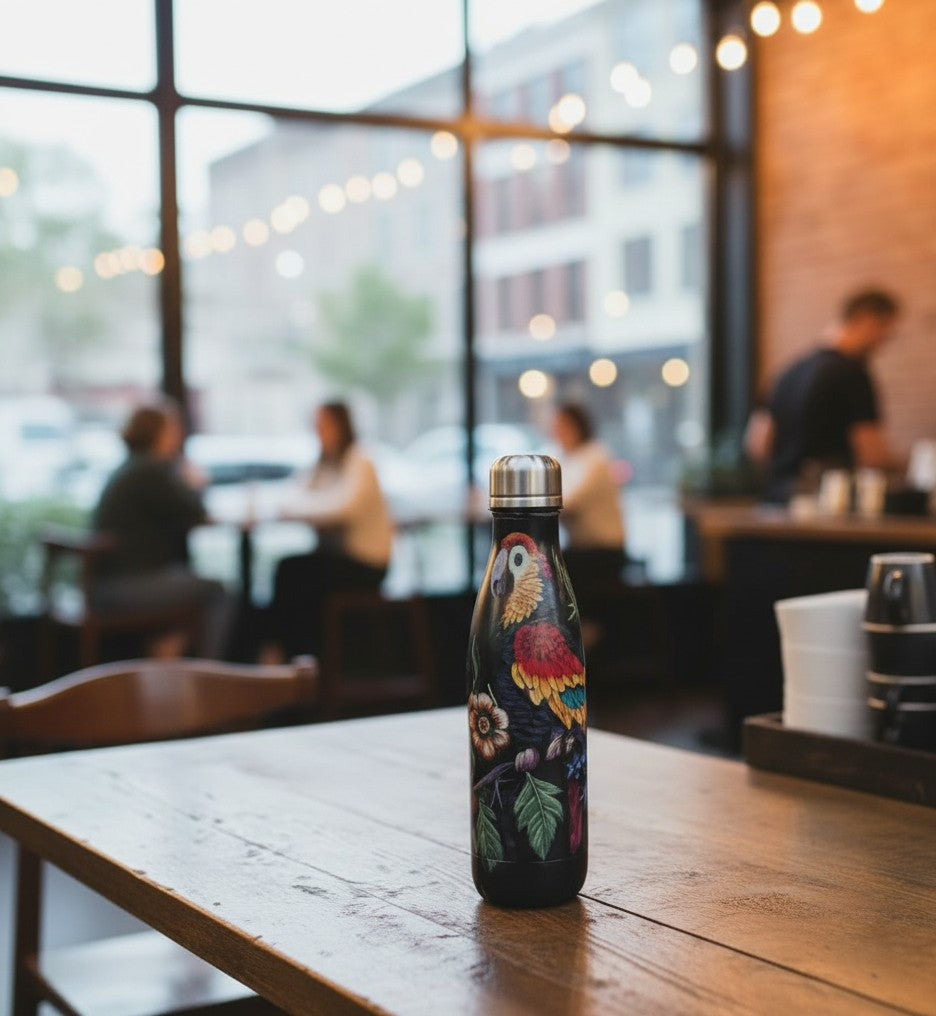 Stainless Printed Flower Botel 600ML