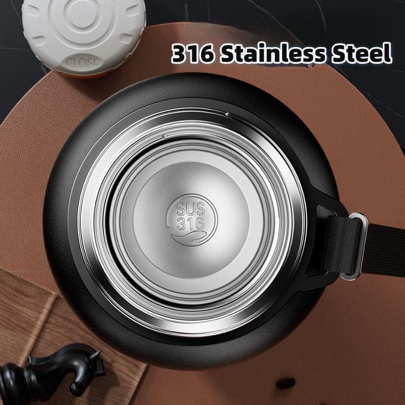 Durable and Long-Lasting: with cup This vacuum flask is crafted from high-quality 316 stainless steel,