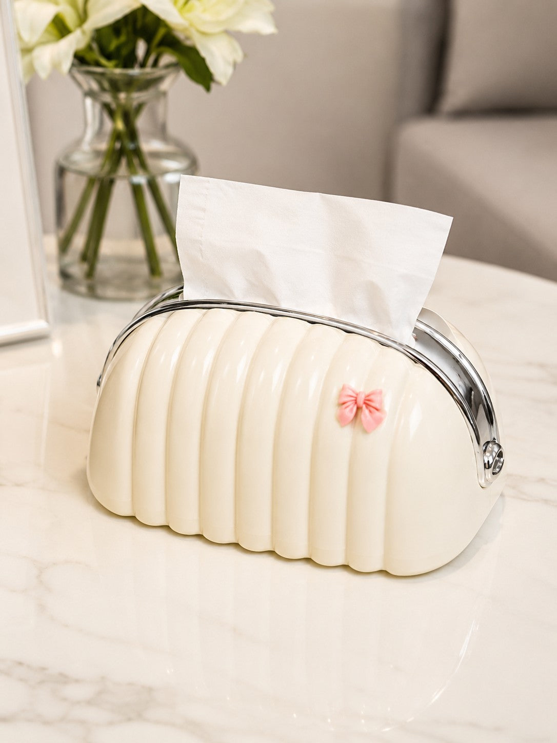 Elegant Shell Tissue Box Holder