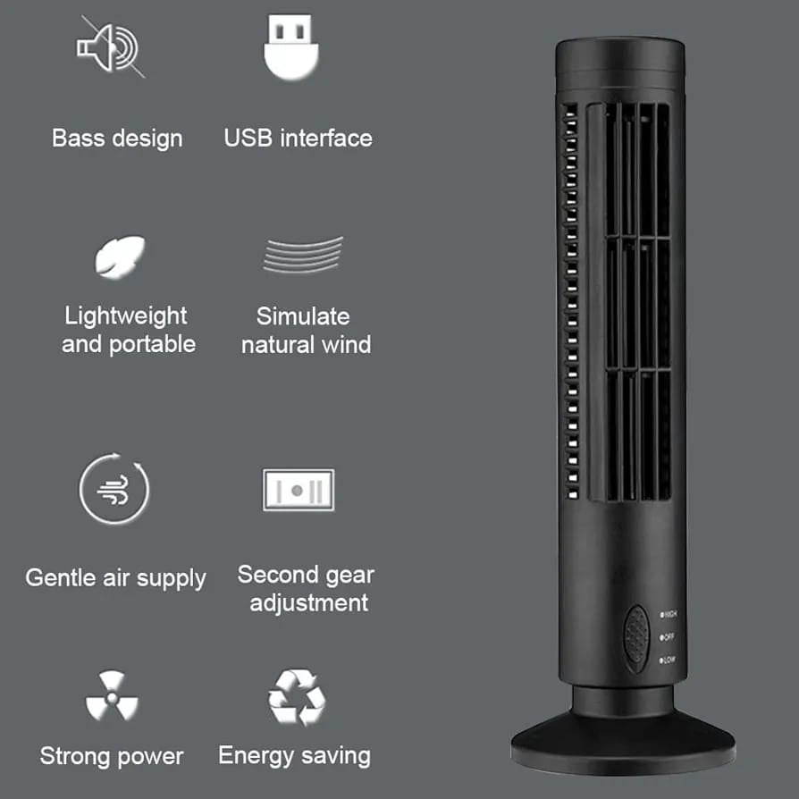 Portable Electric Tower Fan with charging USB