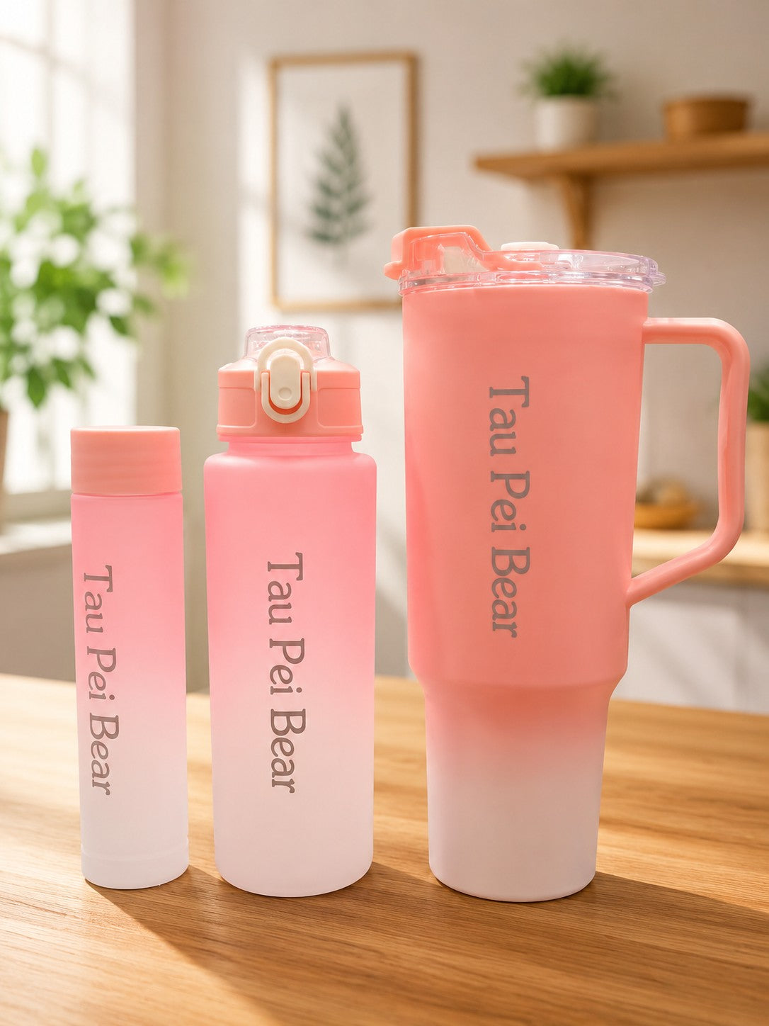 Tau Pei Bear Tumbler Premium 3-Piece Insulated Bottle & Tumbler Gift Set