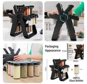 Spice Rack Organizer For Kitchen 360° Rotating (18 Jar)