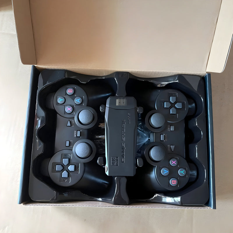 M8 HDMI Game Stick Lite Console – 64GB | 10,000 Retro Games | Dual Wireless Controllers | 4K Plug & Play Gaming System