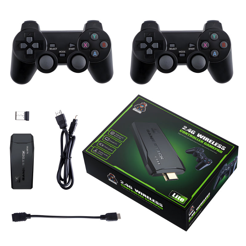 M8 HDMI Game Stick Lite Console – 64GB | 10,000 Retro Games | Dual Wireless Controllers | 4K Plug & Play Gaming System