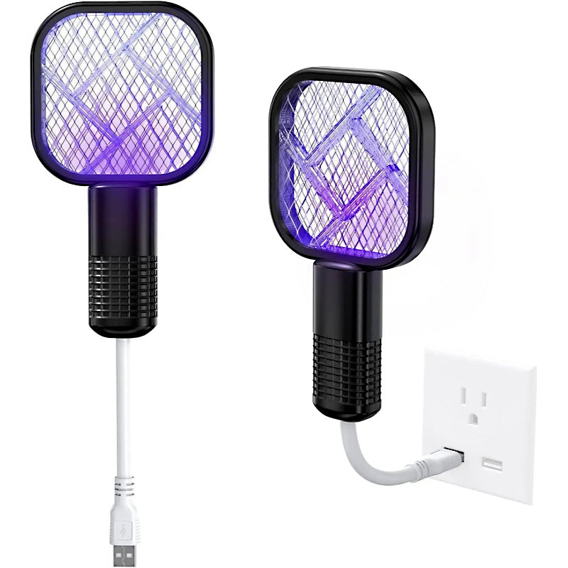 Mini 2-in-1 USB Electric Mosquito Racket & UV Bug Zapper Lamp – Portable Rechargeable Insect Killer