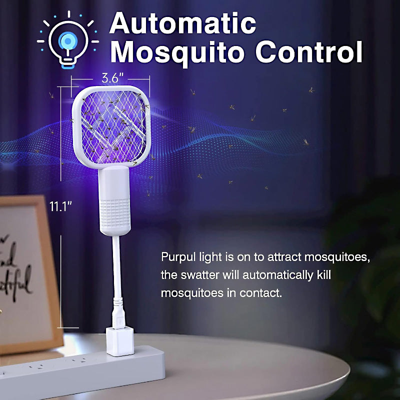 Mini 2-in-1 USB Electric Mosquito Racket & UV Bug Zapper Lamp – Portable Rechargeable Insect Killer