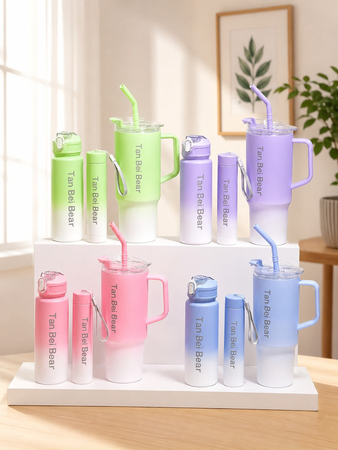 Tau Pei Bear Tumbler Premium 3-Piece Insulated Bottle & Tumbler Gift Set