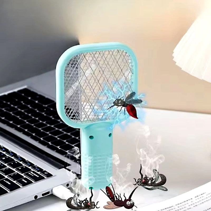 Mini 2-in-1 USB Electric Mosquito Racket & UV Bug Zapper Lamp – Portable Rechargeable Insect Killer