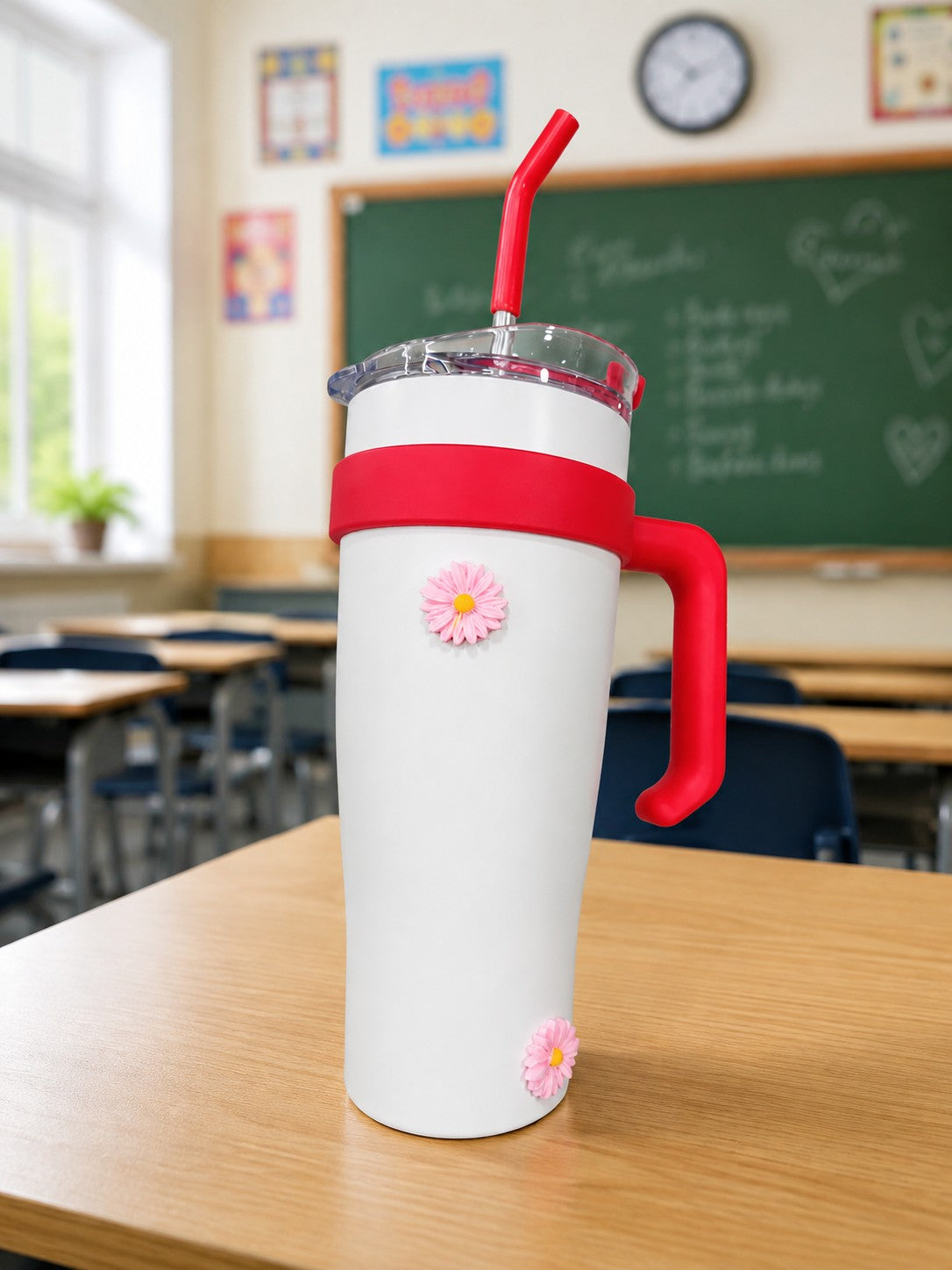 40oz Insulated Stainless Steel Tumbler with Handle & Straw | Large Capacity Vacuum Travel Mug | Leak-Resistant Reusable Water Cup