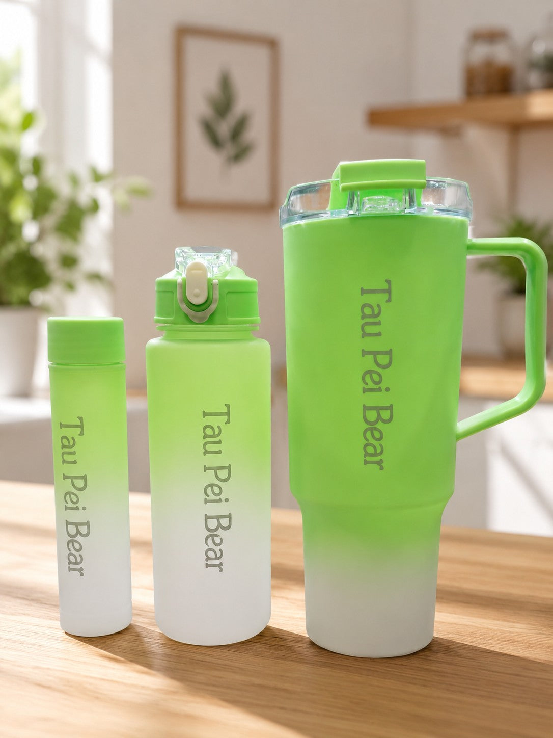 Tau Pei Bear Tumbler Premium 3-Piece Insulated Bottle & Tumbler Gift Set